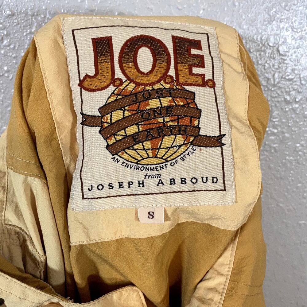 Just One Earth Joseph Abboud Small Trench Coat Jacket Tan Khaki Vintage Wind - Picture 3 of 8